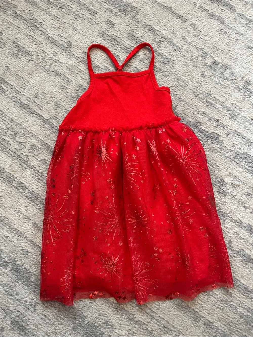 Cat & Jack Bright Fireworks Red Dress